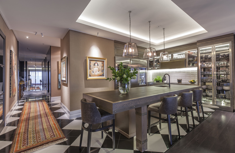Stainless steel, copper and rustic timber combine for a unique look.