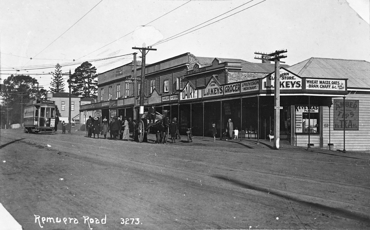 The current site of Ray White Remuera - Corner of Remuera Road & Clonbern Road (Circa 1910).